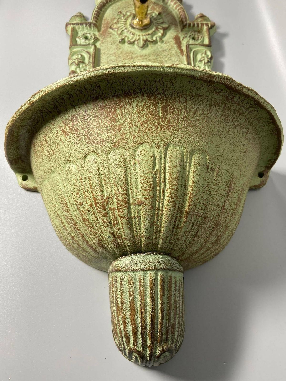 Antique Style Wall Fountain Cast Aluminum Sink Green photo for sale