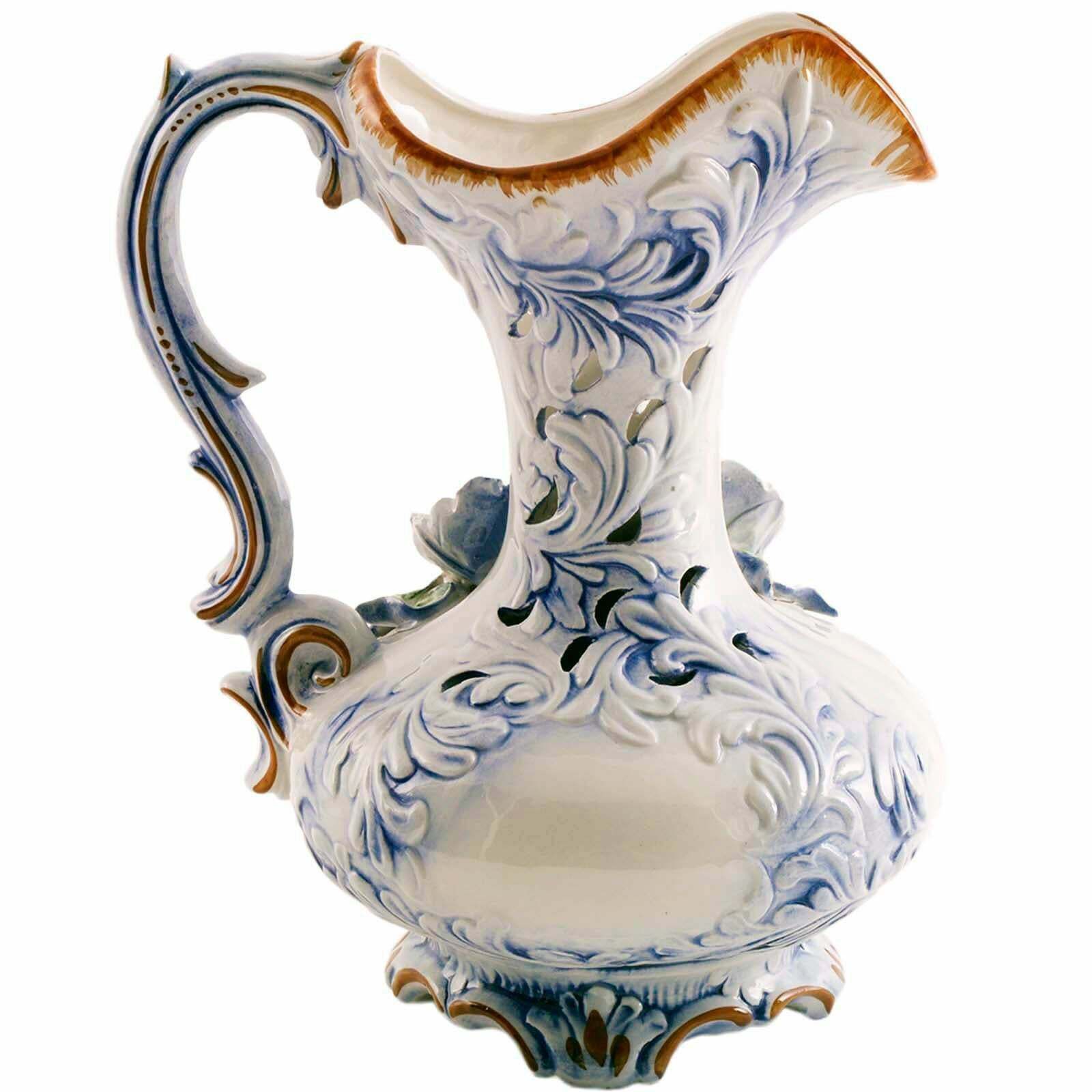 1930s Midcentury Baroque Large Italy Capodimonte Porcelain Pitcher photo furniture