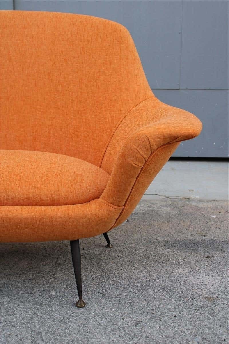 Midcentury Itmidcentury Italian Orange Velvet Sofa Augusto Bozzi For Saporiti Attributedalian Orange Velvet Sofa Augusto Bozzi For Saporiti Attributed photo buy