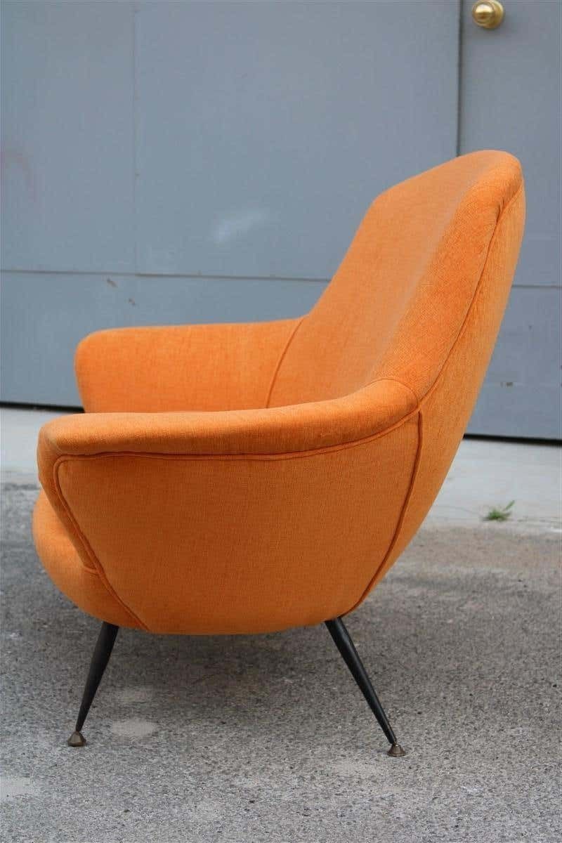 Furniture Midcentury Itmidcentury Italian Orange Velvet Sofa Augusto Bozzi For Saporiti Attributedalian Orange Velvet Sofa Augusto Bozzi For Saporiti Attributed photo
