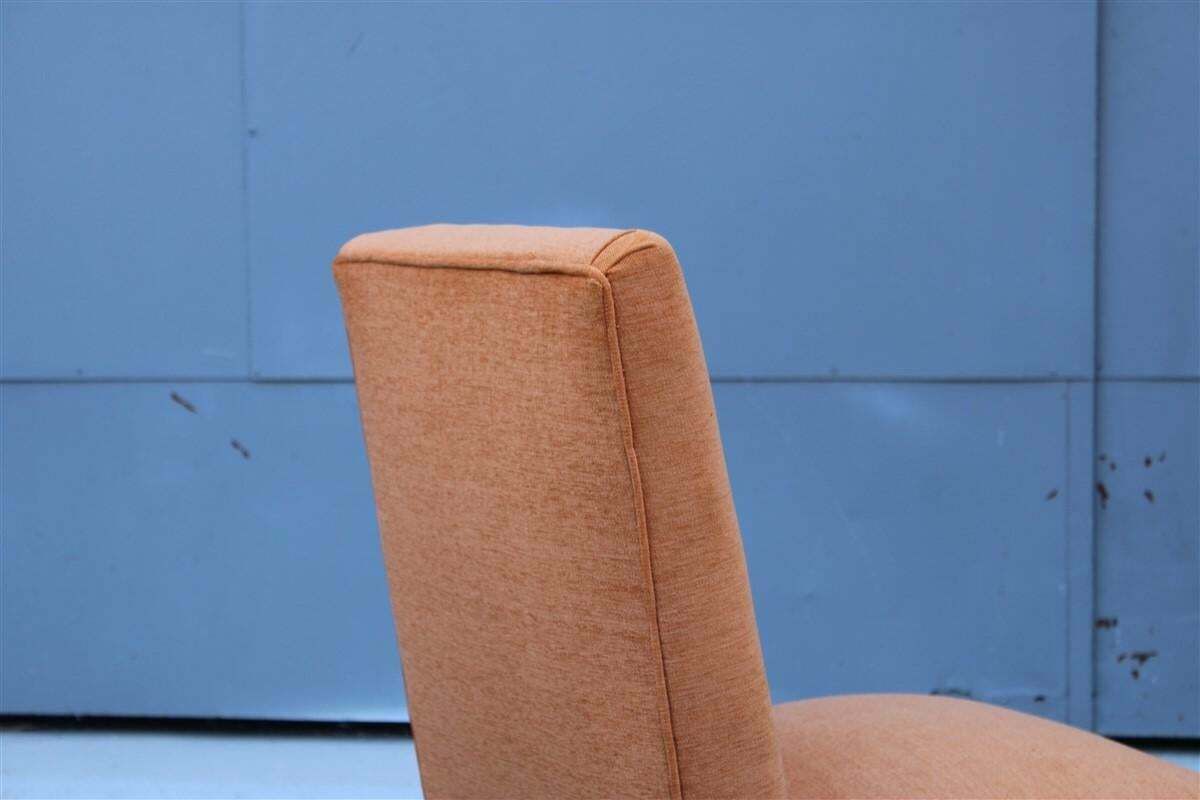 Pair Of Bedroom Chairs Gigi Radice Minotti Velvet Orange Brass And Metal Feet photo vintage