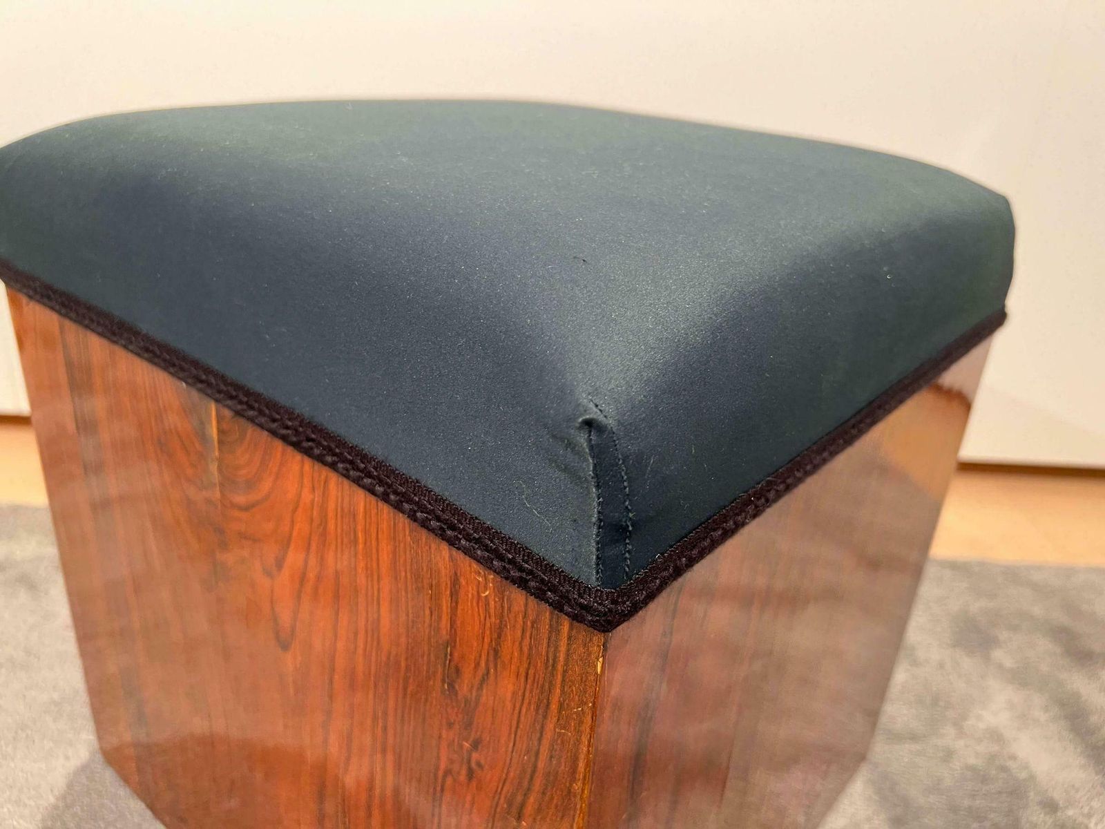 Cubic Art Deco Stool, Walnut Veneer, France Circa 1930 photo buy