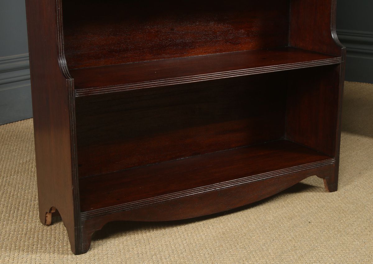 Anglo Indian Regency Style Teak Waterfall Pair Of Open Bookcases (Circa 1930) photo Furniture