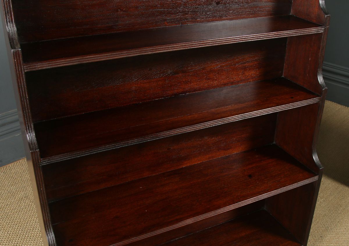 Anglo Indian Regency Style Teak Waterfall Pair Of Open Bookcases (Circa 1930) photo vinterior