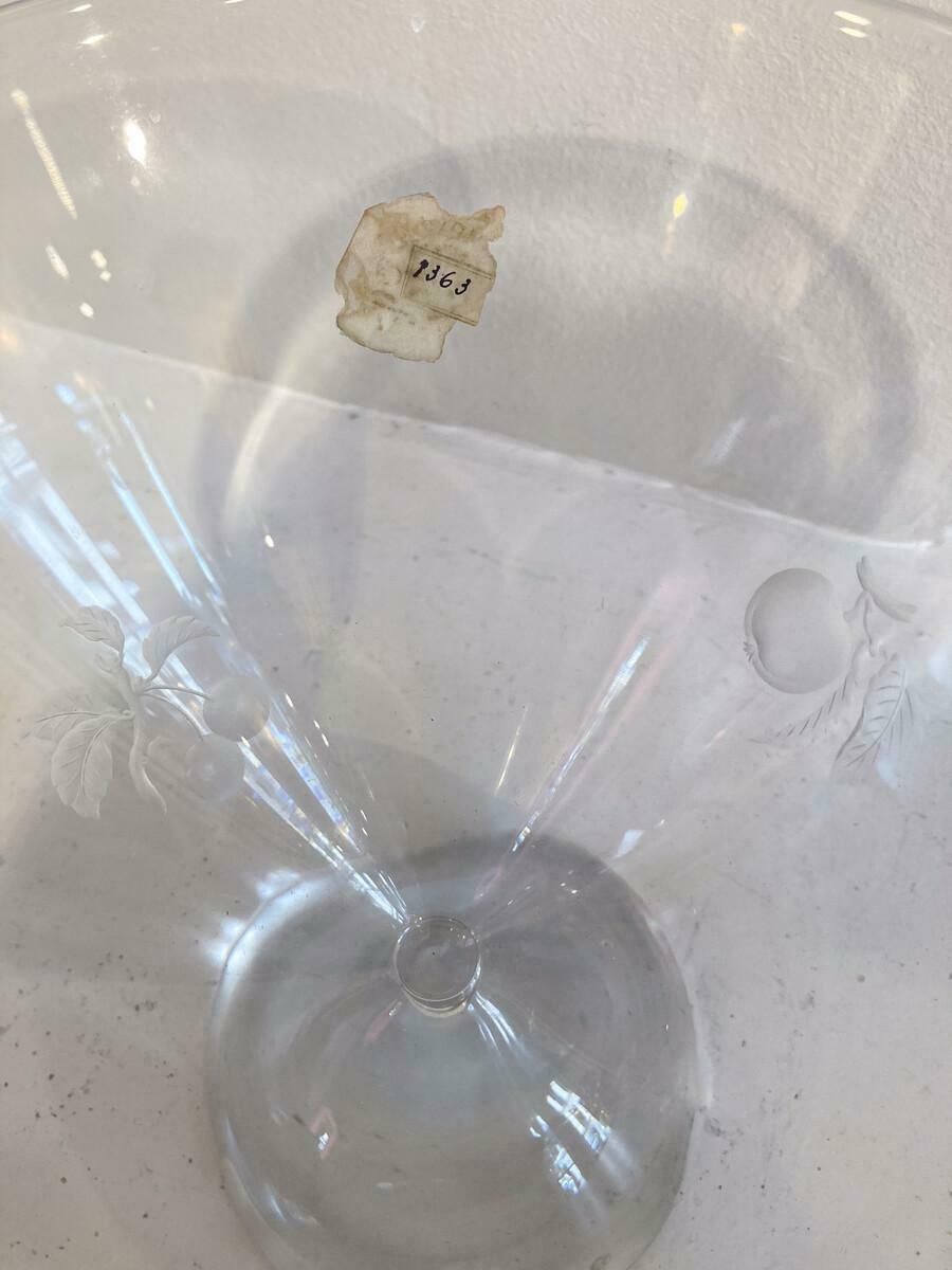 Mid Century Glass Vase By Charles Graffart For Val Saint Lambert, Belgium, 1950s photo for sale