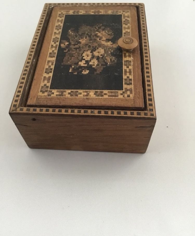 Pretty Tunbridgeware Rosewood Trinket Box C1880 photo Home Decor