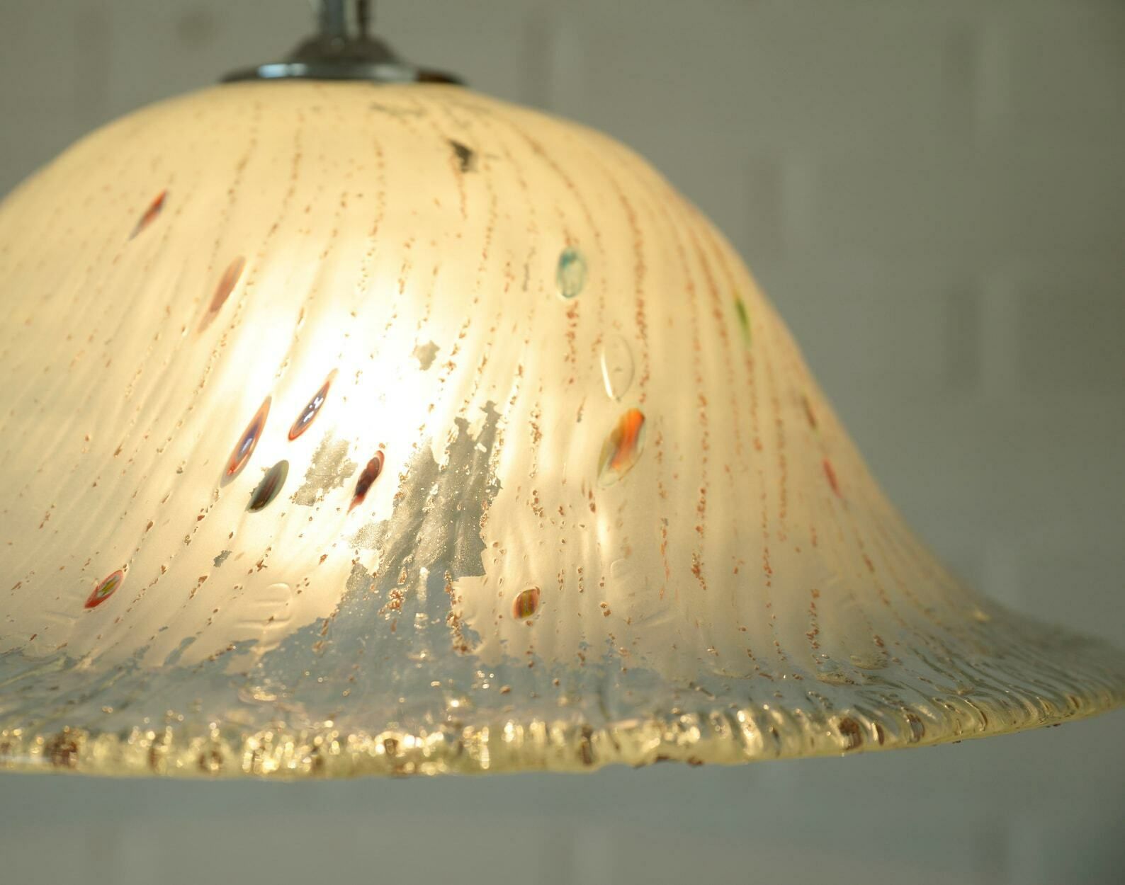 Vintage Pendant Light / Unique Light Fixture / Murano Style / Hand Blow Glass / Chandelier photo 167.0