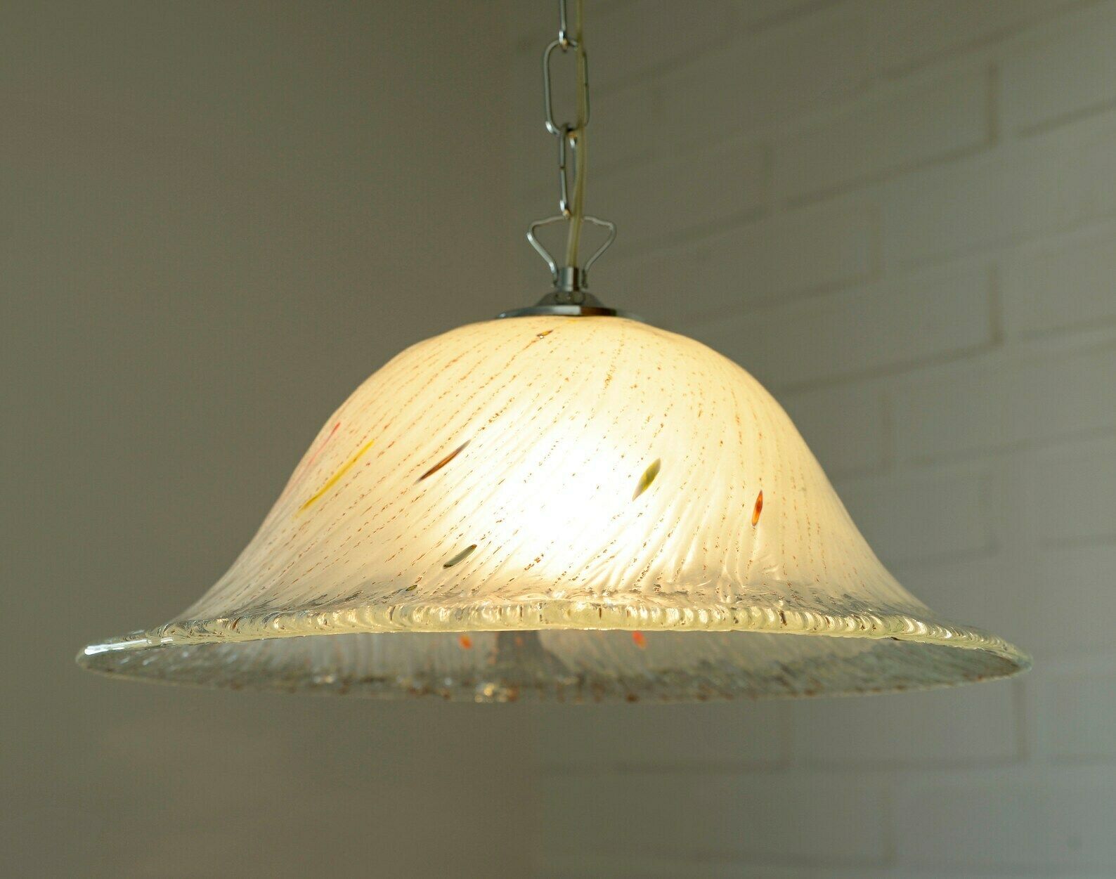 Vintage Pendant Light / Unique Light Fixture / Murano Style / Hand Blow Glass / Chandelier photo buy