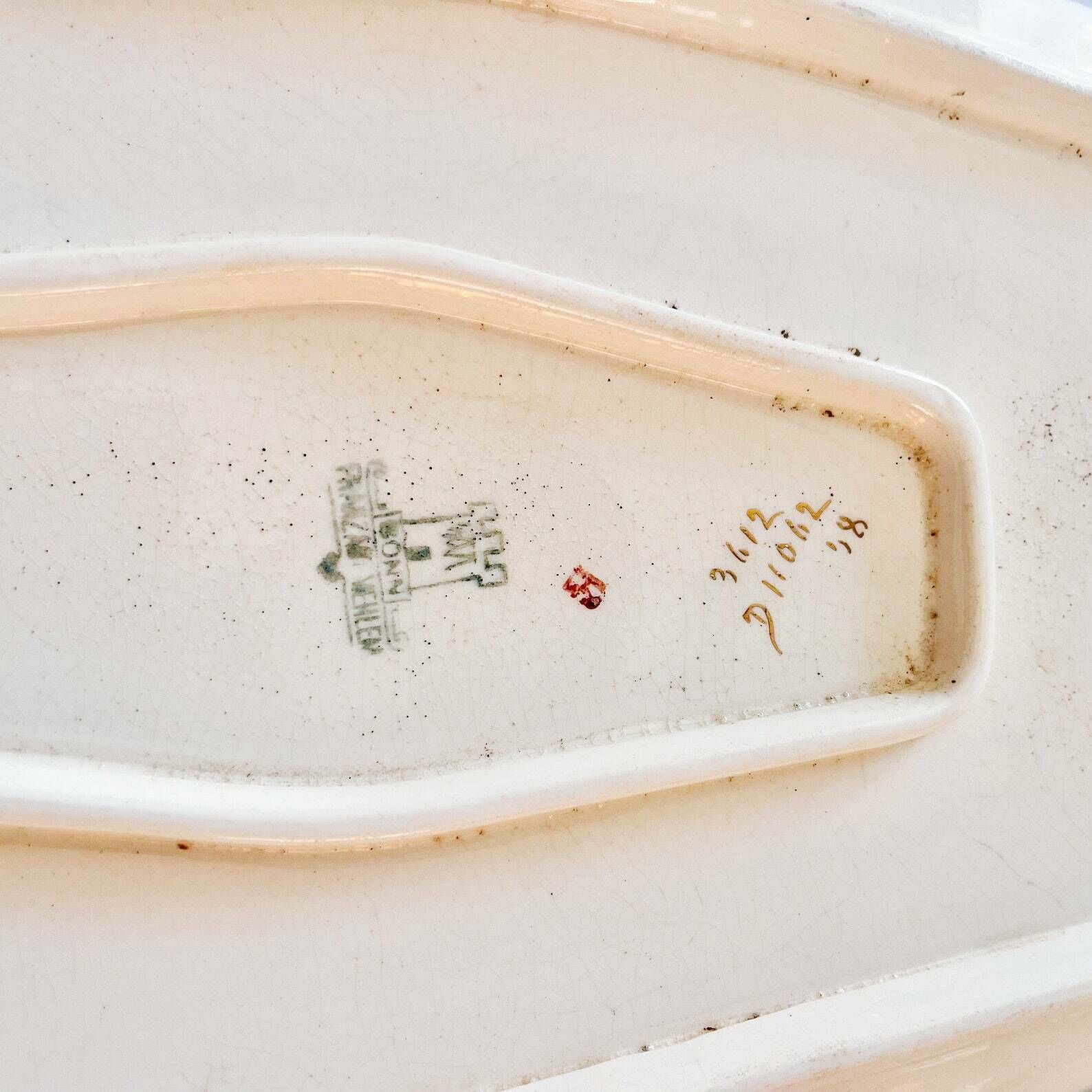 Antique Fish Platter, Antique Serving Dish, French Ceramic Platter, German Ceramic Serving Dish By Franz Antone Mehlem, Bonn Pottery Germany photo vintage