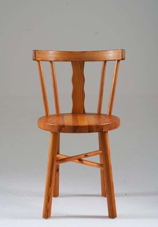 Set Of Five Swedish Chairs In Pine By Steneby Hemslöjd photo furniture
