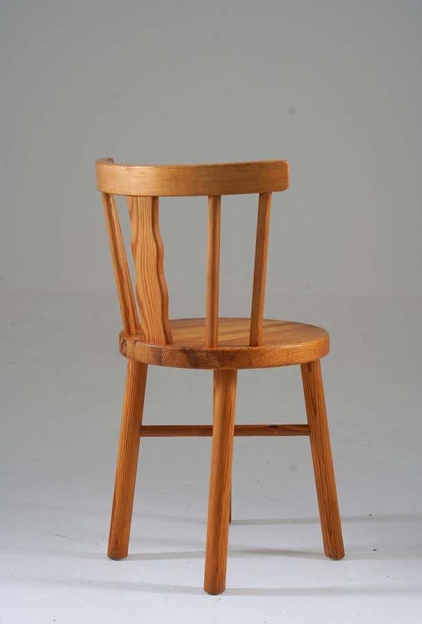 Set Of Five Swedish Chairs In Pine By Steneby Hemslöjd photo 3511.0