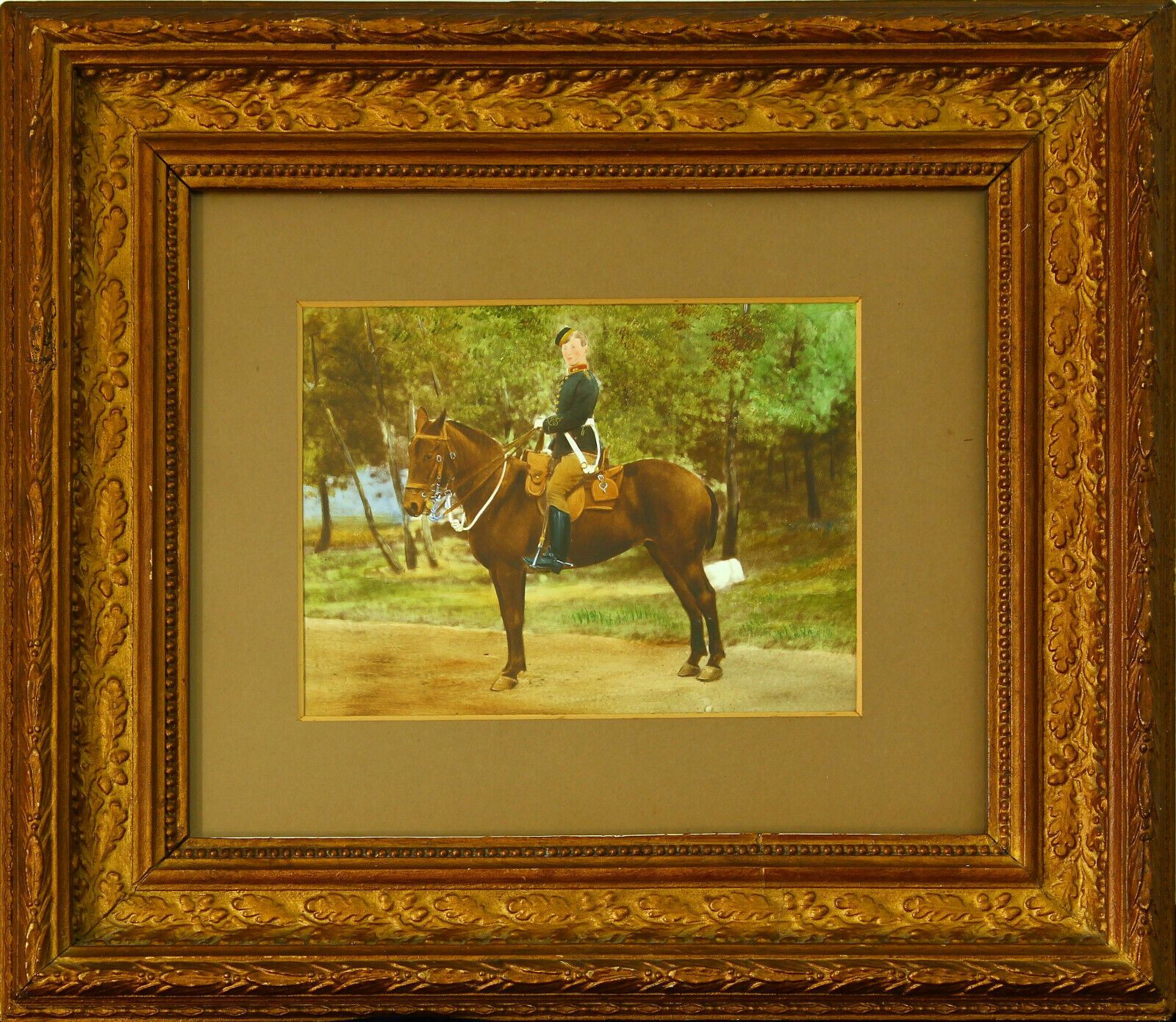 Hand Coloured Victorian Or Edwardian Photograph Of A Cavalryman