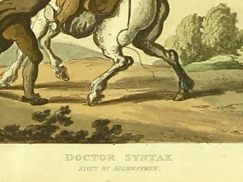 Etching By Thomas Rowlandson. Titled "Doctor Syntax Stopt By Highwaymen" photo Art
