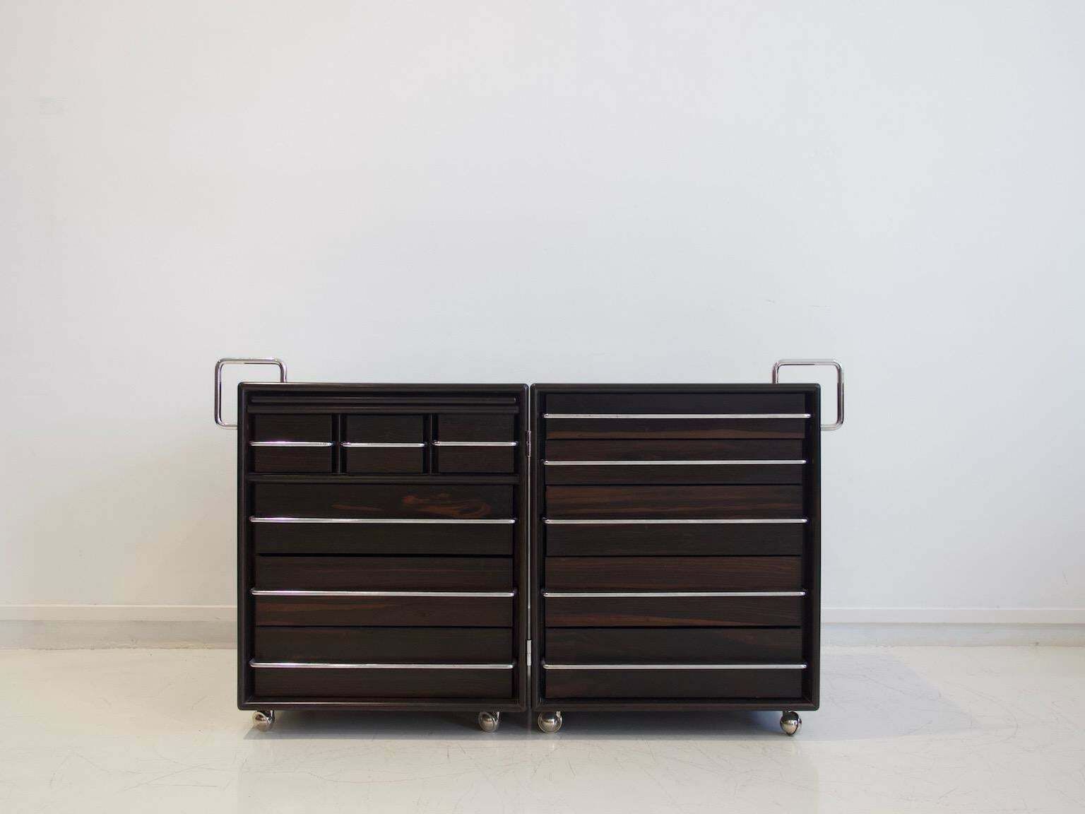 Fabio Lenci For Bernini Wood And Steel Chest Of Drawers photo furniture
