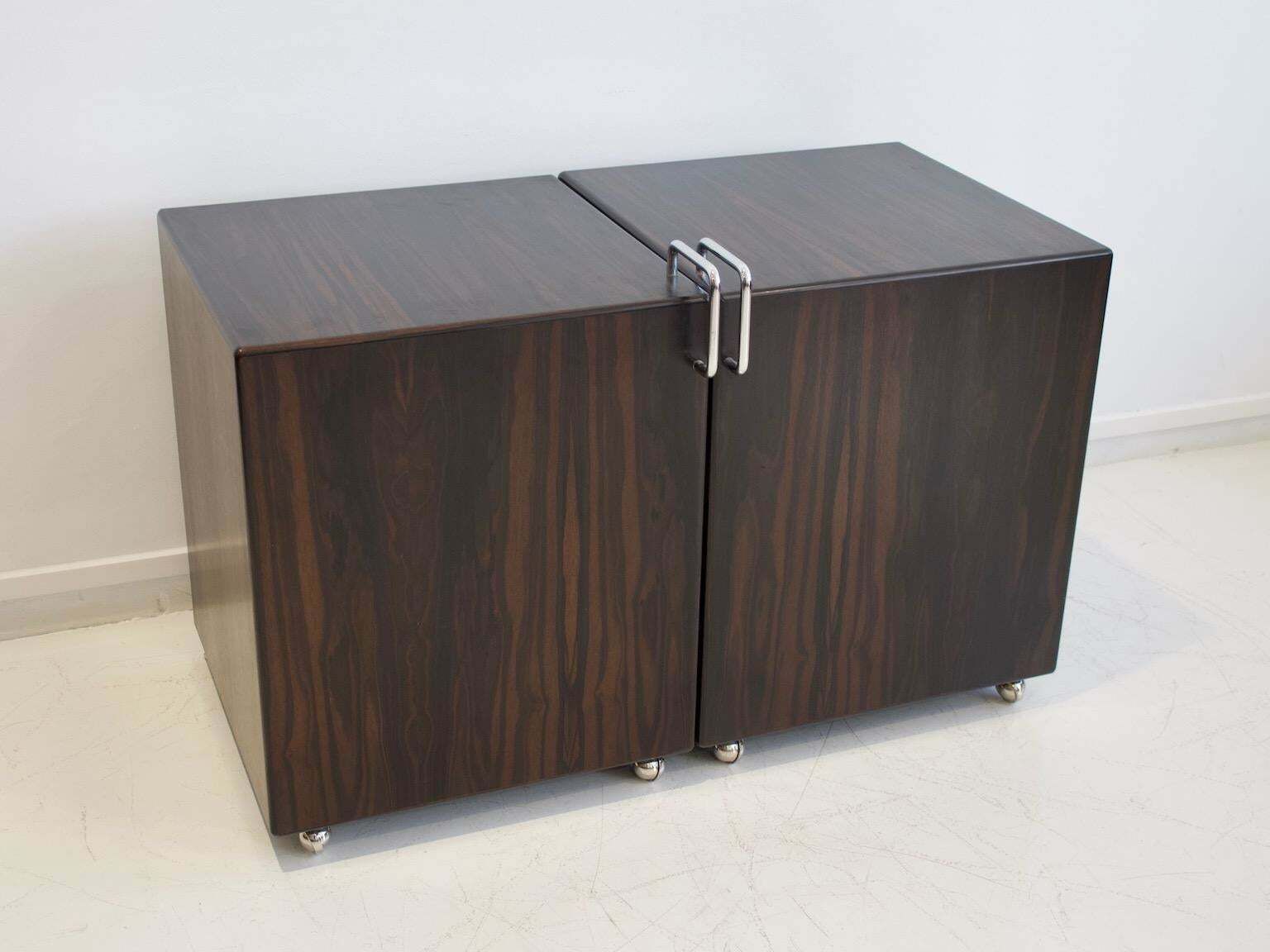 photo vinterior Fabio Lenci For Bernini Wood And Steel Chest Of Drawers