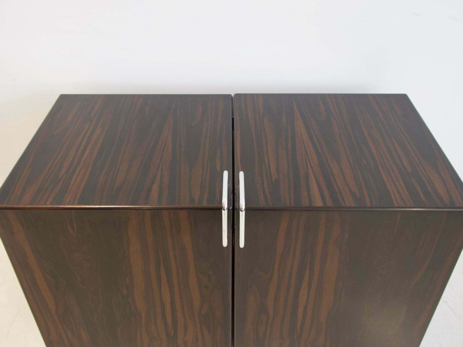 photo vintage Fabio Lenci For Bernini Wood And Steel Chest Of Drawers