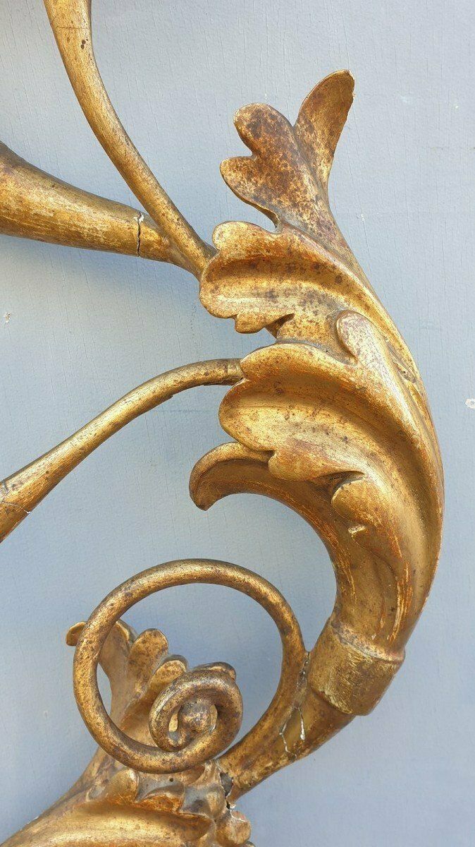 Large Sconce In Carved Golden Wood, Tuscany Xixth Century photo buy