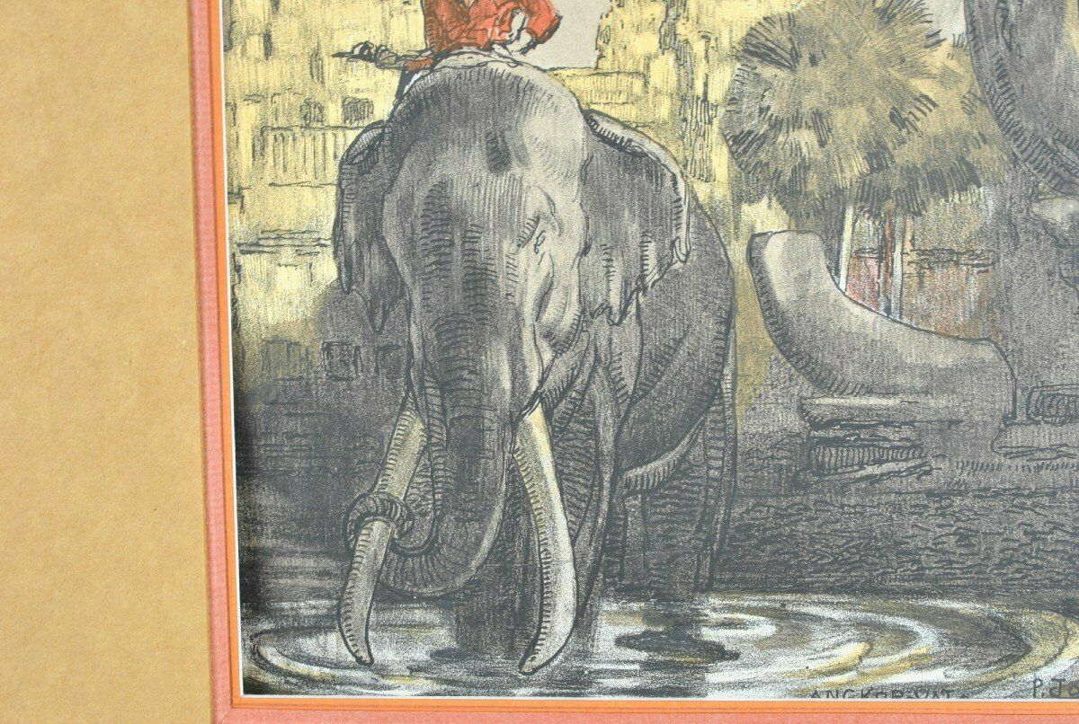P Jouve, Angkor Wat, Lithograph, Xxth Century photo Art