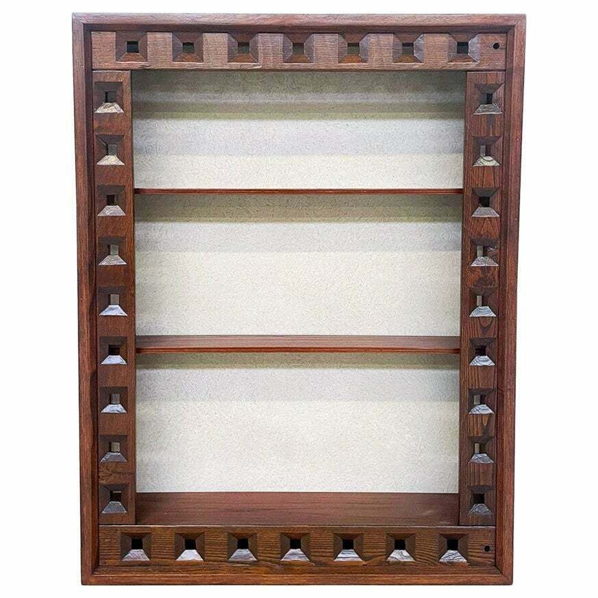 Mid Century Small Wooden Bookcase By Guiseppe Rivadossi 1970s