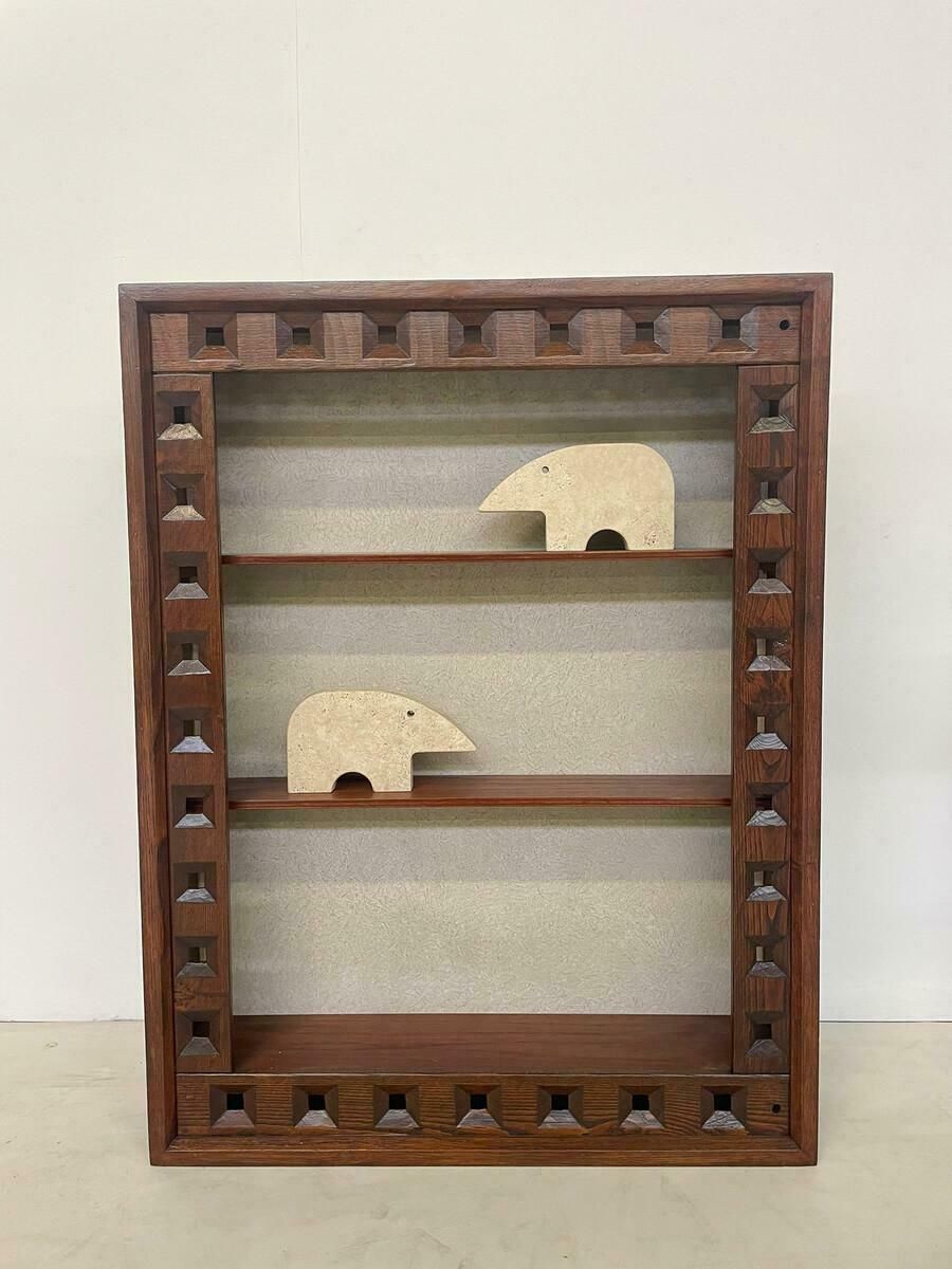 Mid Century Small Wooden Bookcase By Guiseppe Rivadossi 1970s photo buy