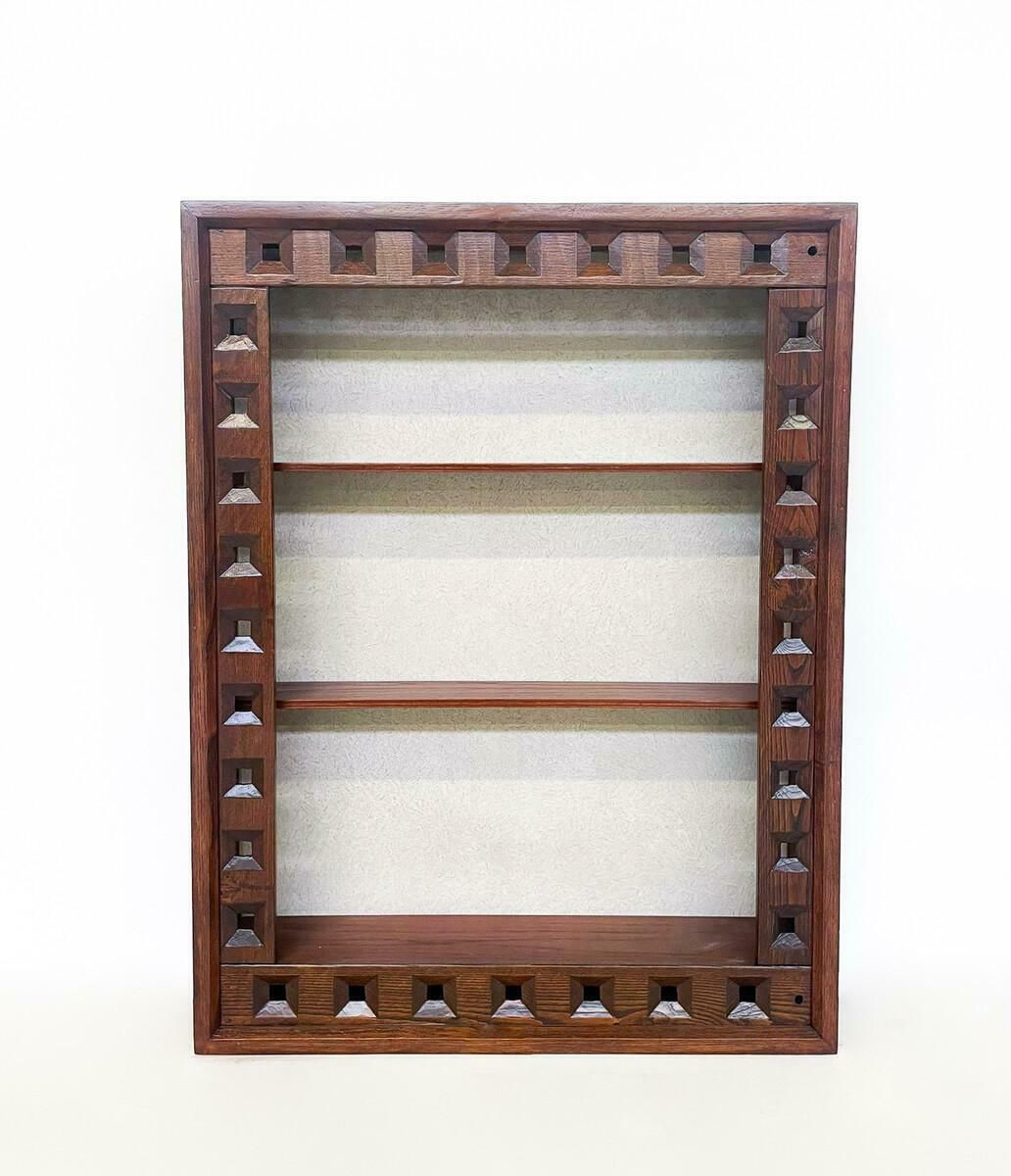 photo furniture Mid Century Small Wooden Bookcase By Guiseppe Rivadossi 1970s