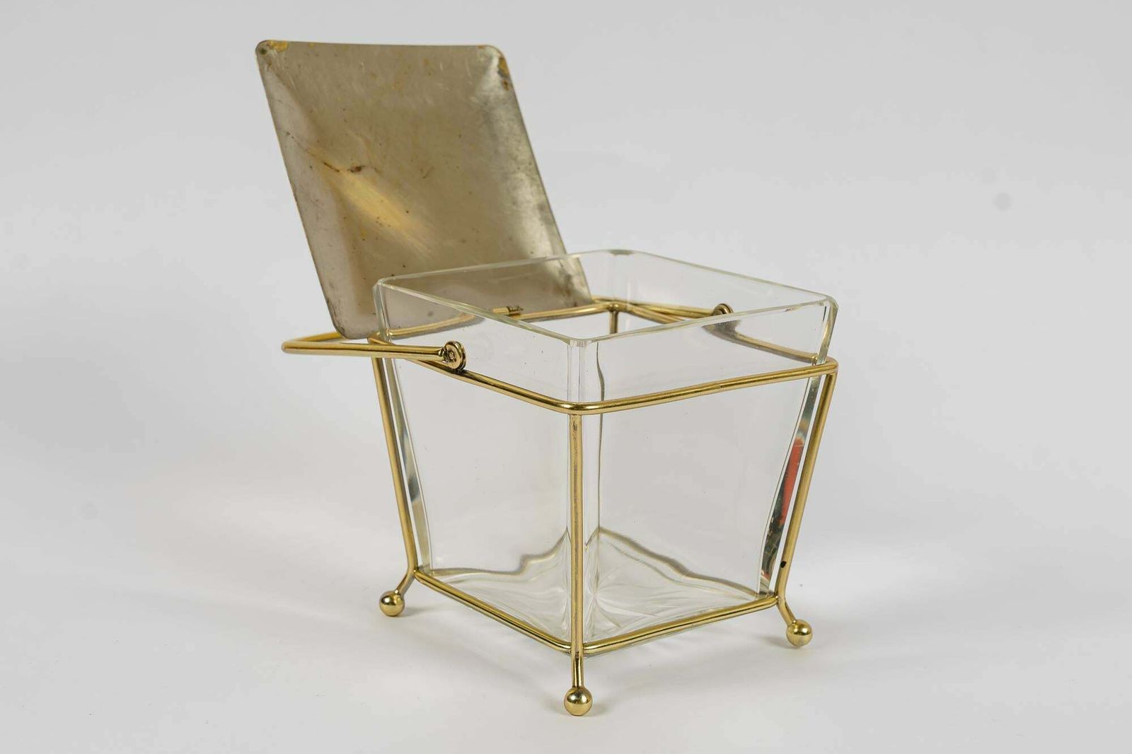 Art Deco Sugar Bowl With Original Glass And Brass Parts Vienna Around 1920s photo furniture