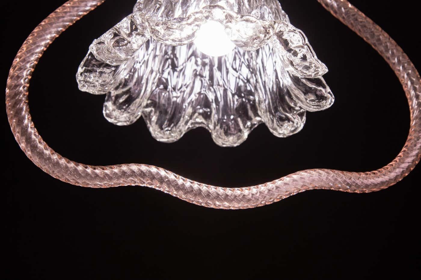Pink Heart, Barovier E Toso Chandelier, 1950 photo Lighting