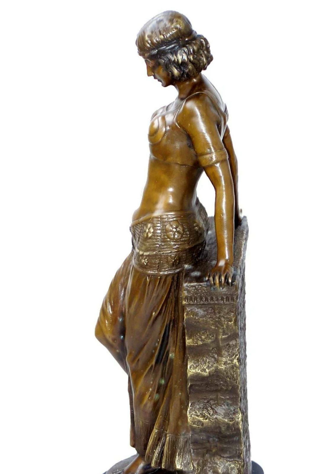 Art Deco Bronze Female Nude Figure , Vintage Figurine, Signed, Foundry Mark photo 430.0