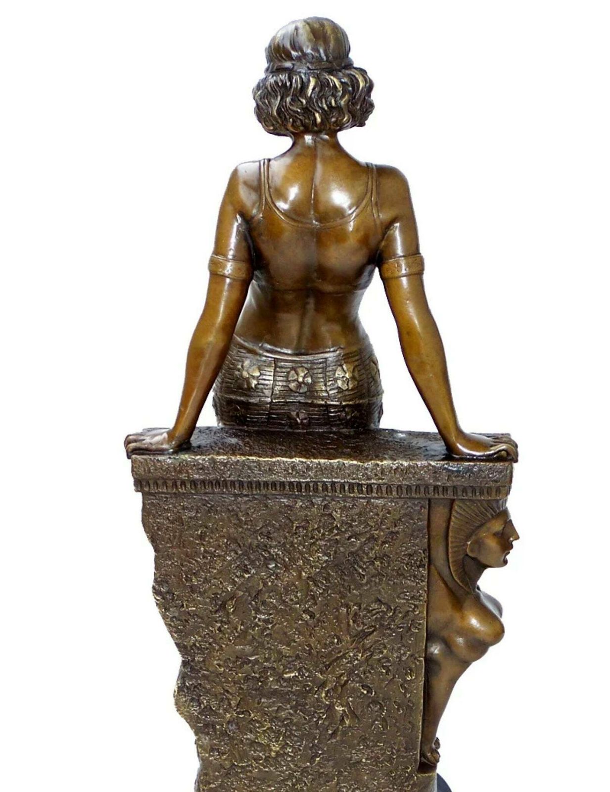 Art Deco Bronze Female Nude Figure , Vintage Figurine, Signed, Foundry Mark photo vinterior