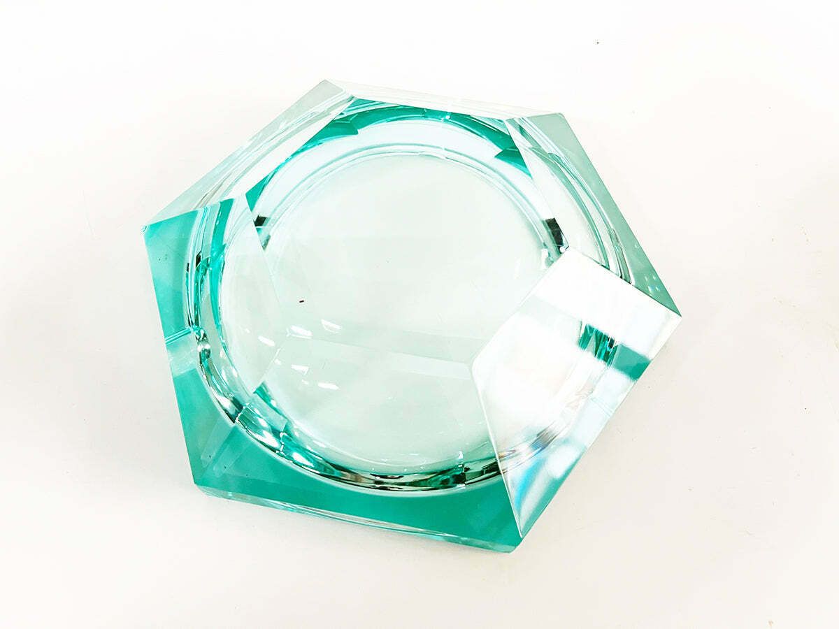 Faceted Crystal Ashtray 1970  Art photo furniture