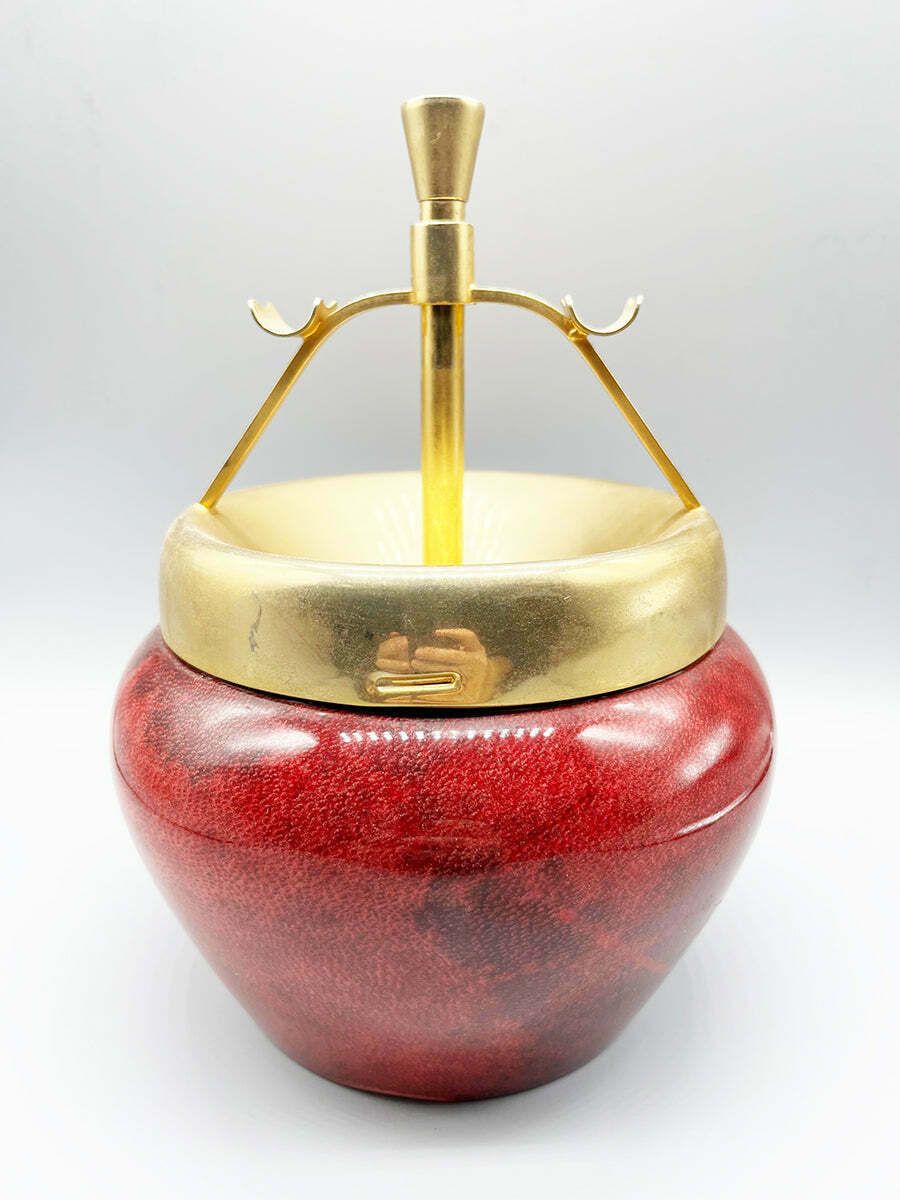 Aldo Tura Parchment And Brass Ashtray 1950  Art photo for sale