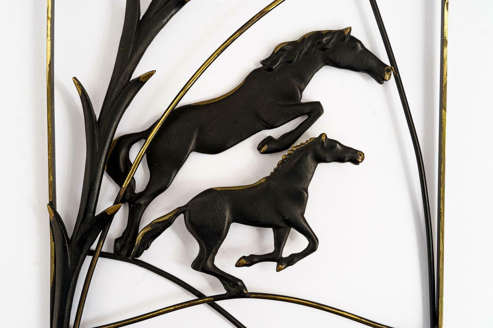 Wall Decoration "Horses" By Hertha Baller Vienna Around 1950s photo vintage