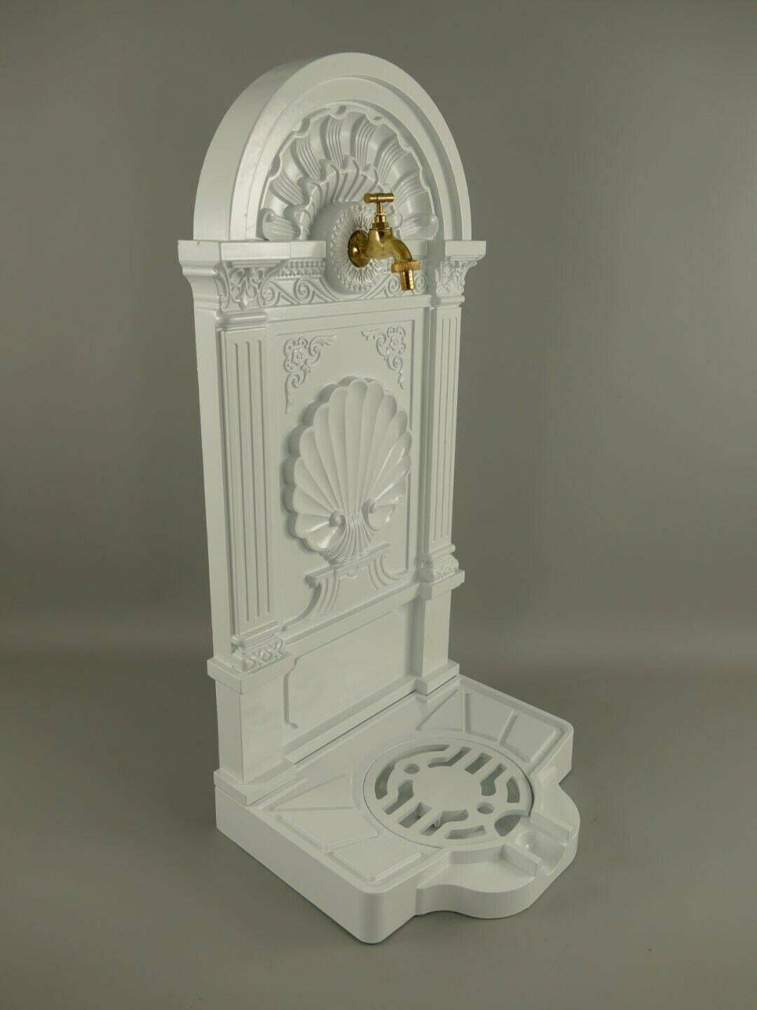 Antique Style Wall Fountain Cast Aluminum Sink White