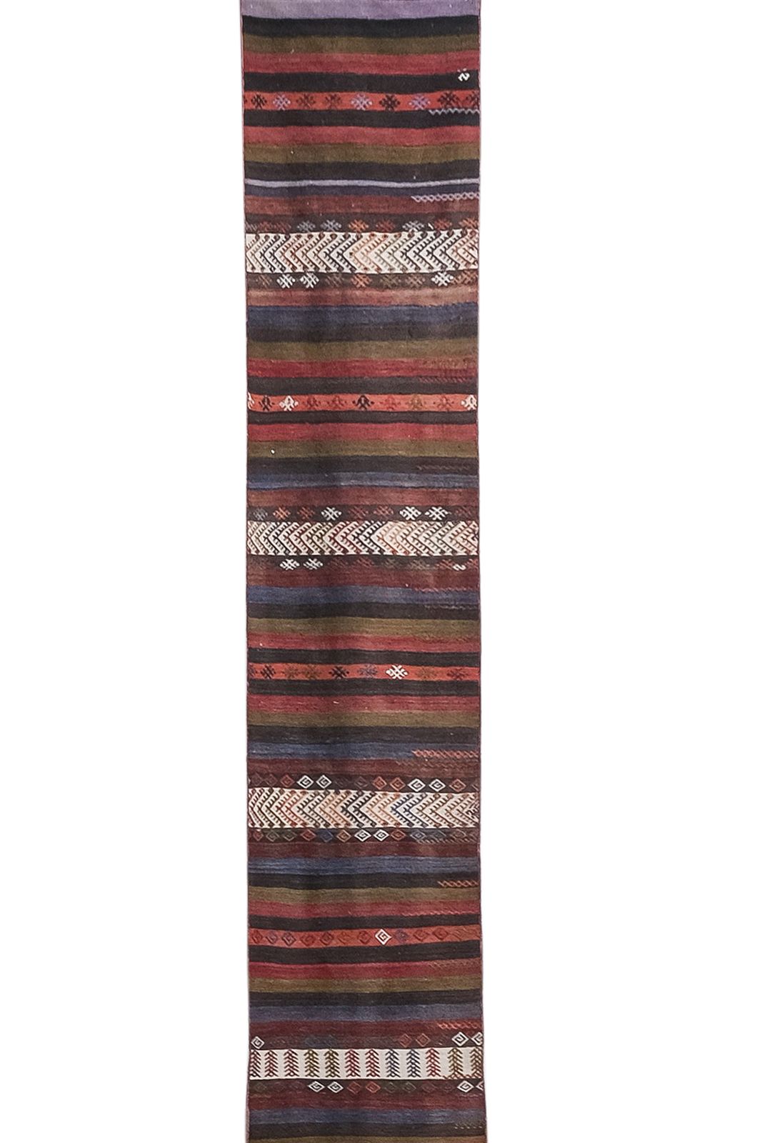 Vintage Turkish Kilim Runner Hand Woven Wool Long Runner 1'12'' X 25'7'' photo furniture