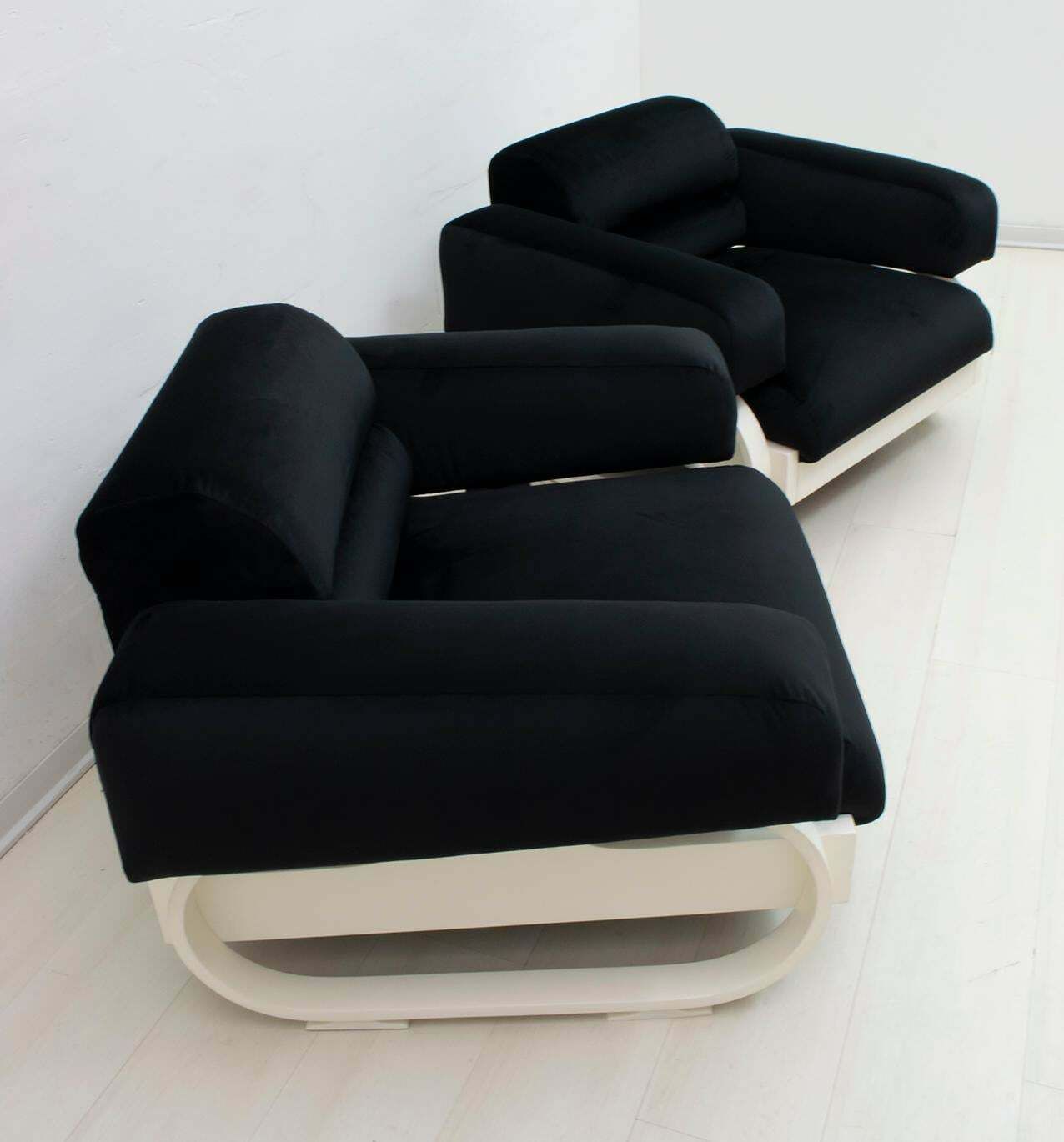 Pair Of Mid Century Modern Italian Velvet Armchairs, 1960s photo 3948.0