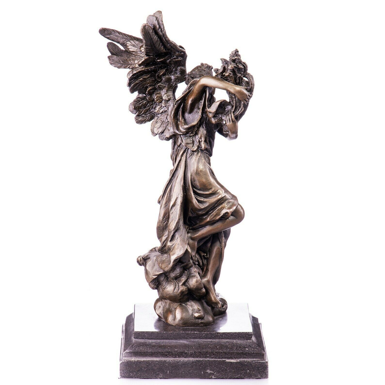 Bronze Nike Goddess Of Victory Victoria Raising Torch Statue Figurine Sculpture Figure Gift Idea photo for sale