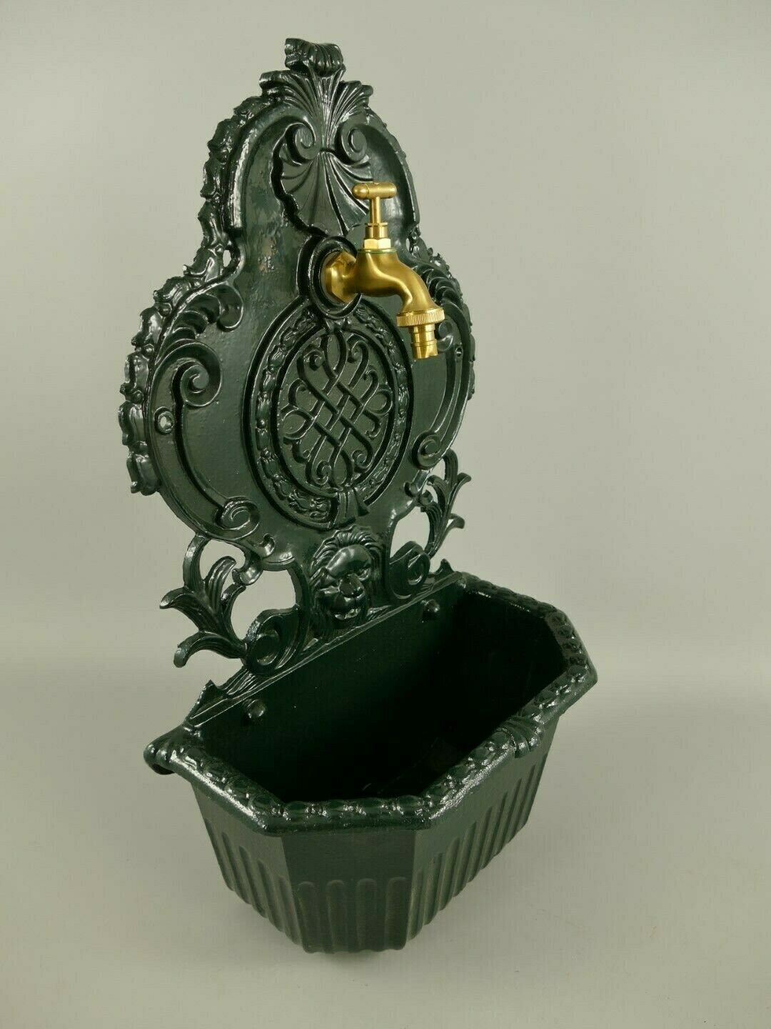 Antique Style Wall Fountain Cast Aluminum Sink Green Height 58 Cm photo 322.0