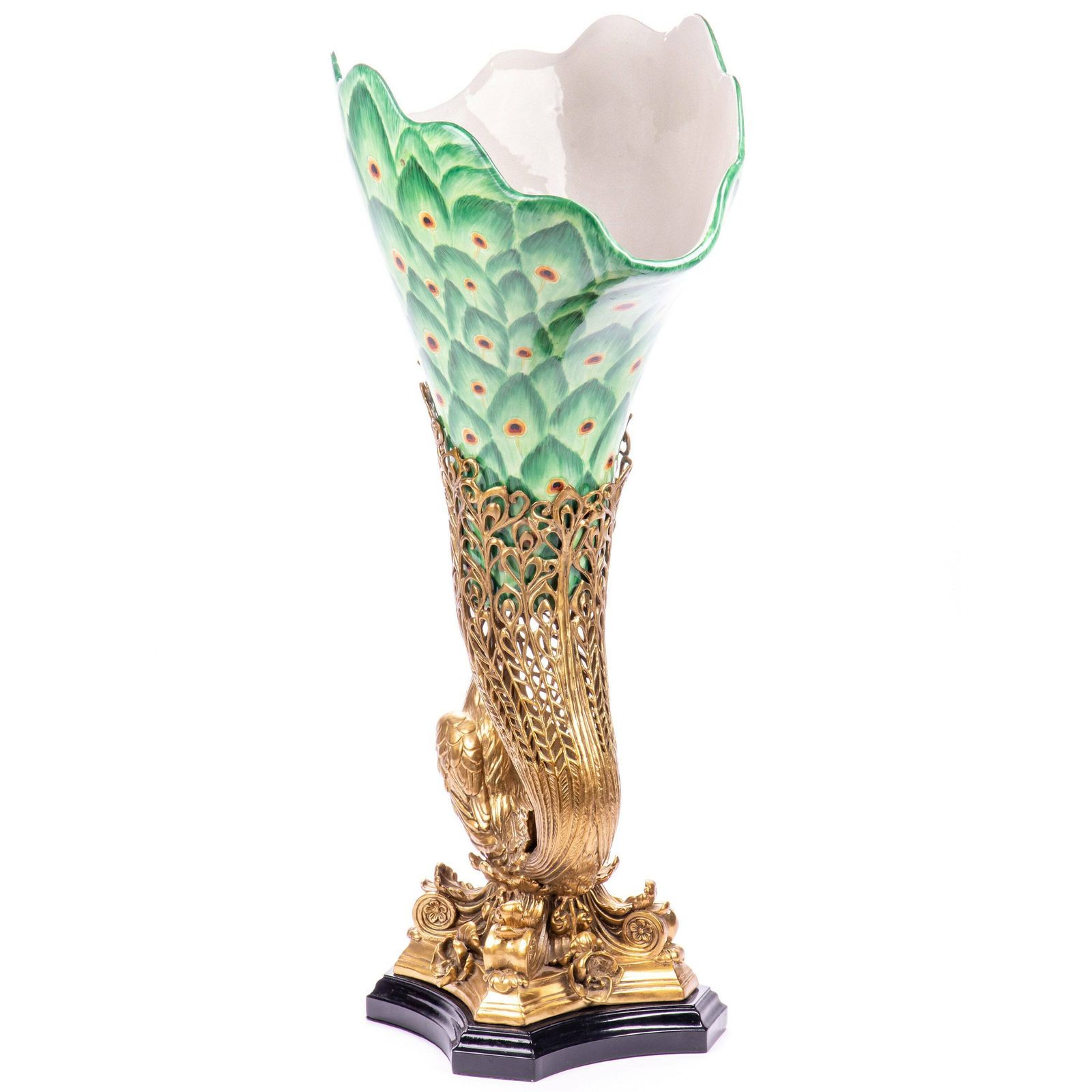 Amazing Swan Porcelain Vase With Bronze Base In Shape Of Swan Figurine, Exclusive Wedding Gift Idea photo furniture