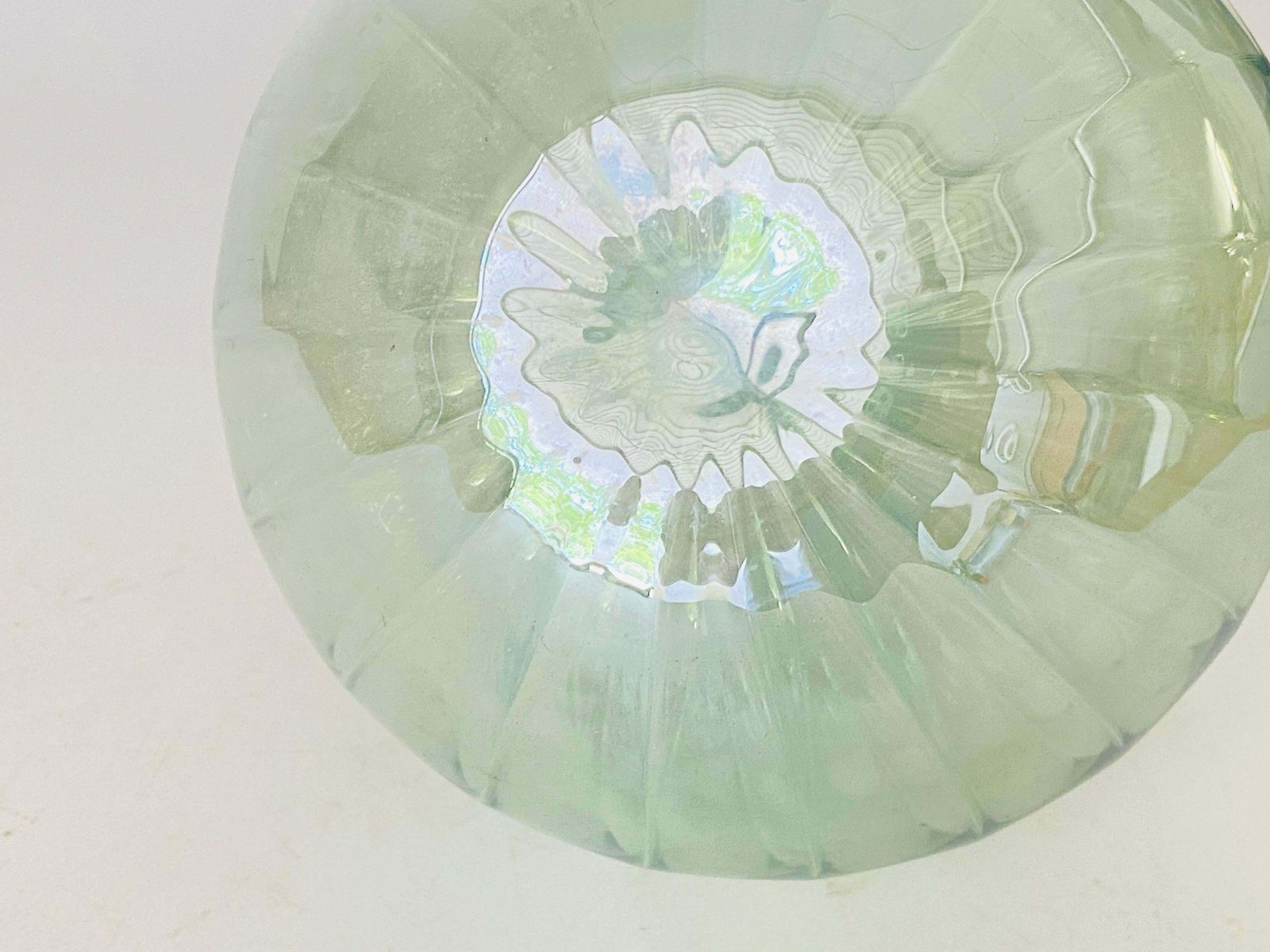 Vetro Soffiato Glass Vase For Venini Murano, Circa 1970 Green Colour Very Light photo Home Decor