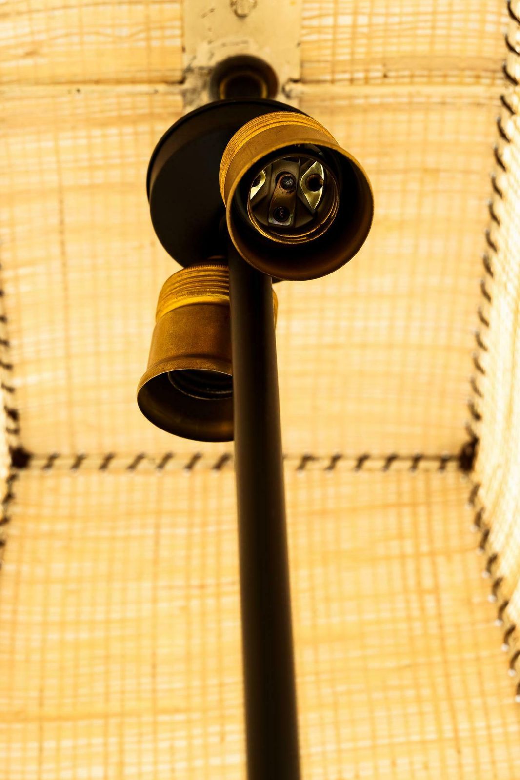 photo vintage Rare J.T.Kalmar Floor Lamp With Original Shade Vienna Around 1950s
