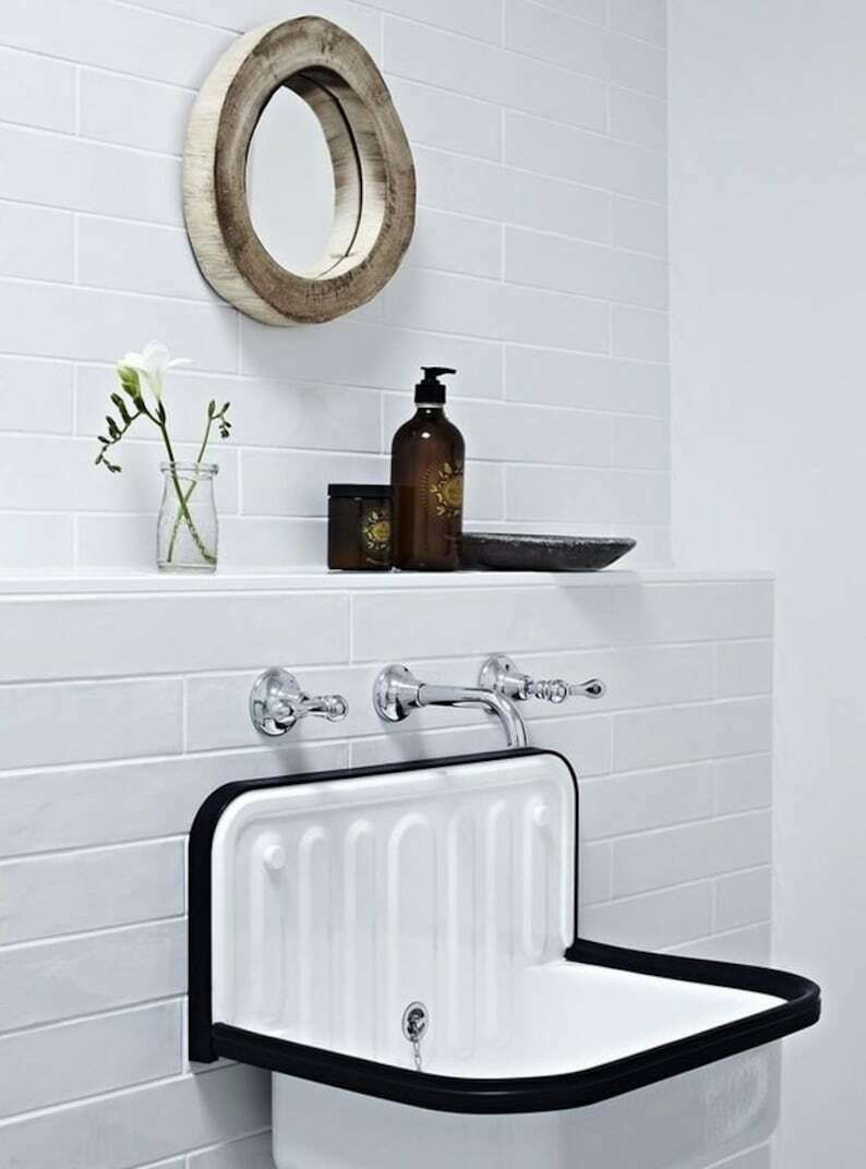 Norway Vintage Sink, Farmhouse Sink, Wall Mounted Sink, White Kitchen Sink, Bathroom Sink, Laundry Room Sink, Bathroom Decor photo furniture