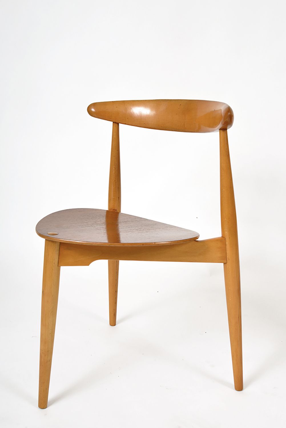 1950s Set 4 Fh4103 Heart Dining Chairs By Hans Wegner For Fritz Hansen Denmark photo vintage