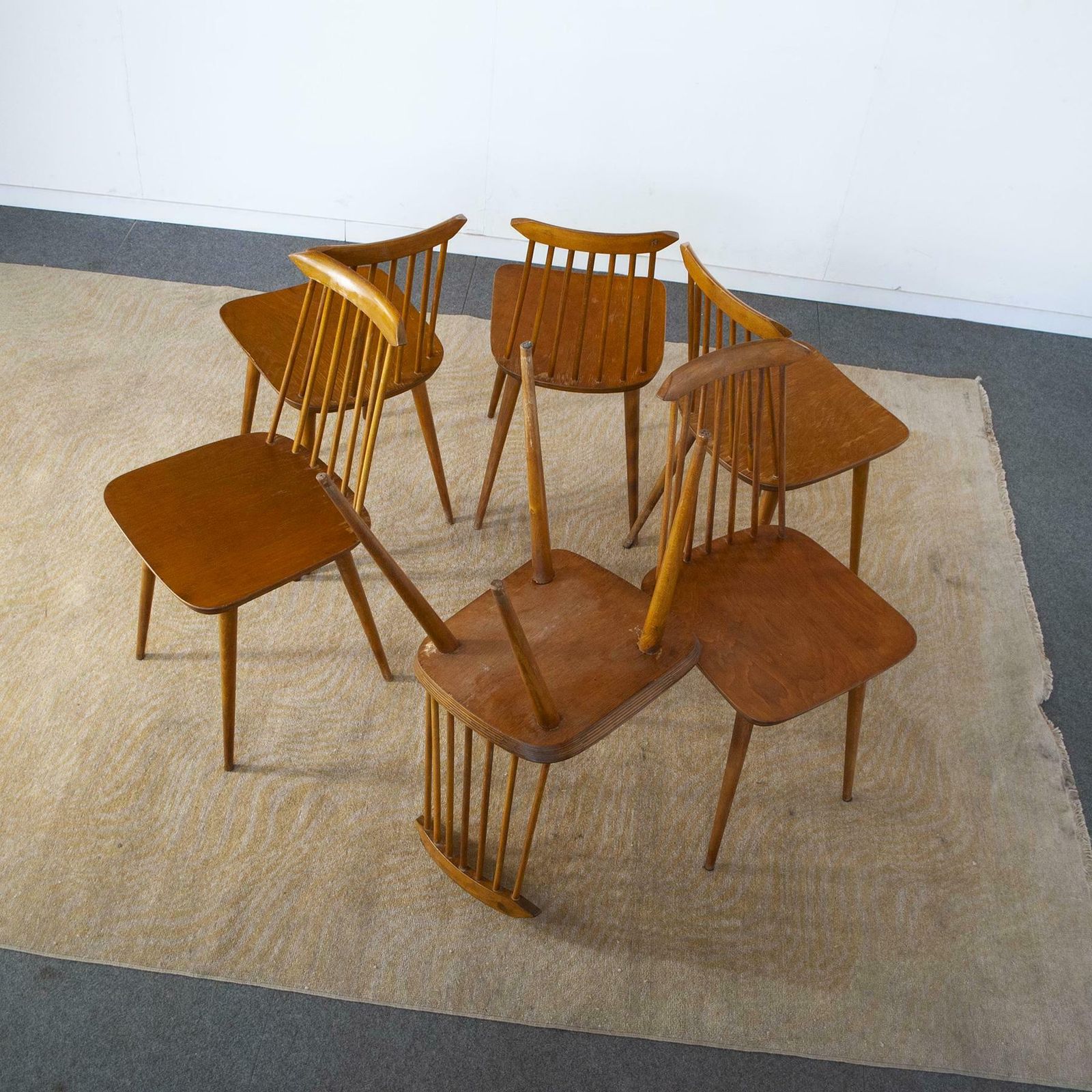 Folke Pålsson Set Of Six Chairs In The Style From The Sixties photo Furniture