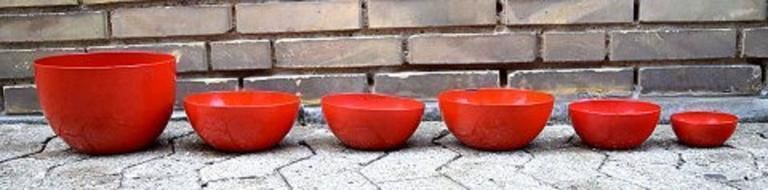 Kaj Franck, Finland, Nine Bowls, Enamelled Metal, Finel, Finland, 1950s photo 1107.0