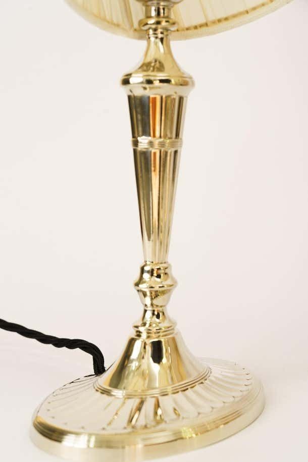 2 Table Lamps Alpaca With Oval Base And Fabric Shades Vienna Around 1920s photo buy