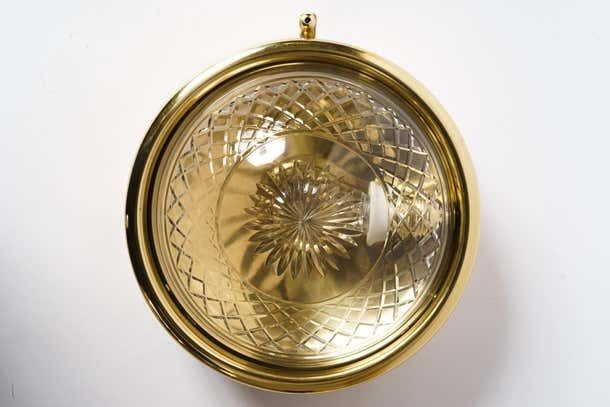 Art Deco Ceiling Or Wall Lamp With Original Cut Glass Shade Vienna Around 1920s photo vinterior