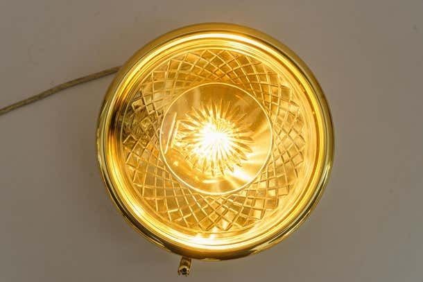 photo furniture Art Deco Ceiling Or Wall Lamp With Original Cut Glass Shade Vienna Around 1920s