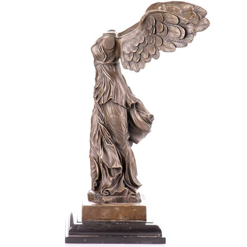 Limited Bronze! Nike Of Samothrace Bronze Sculpture On Marble Base, Ancient Greek Statue, Gift Idea photo furniture