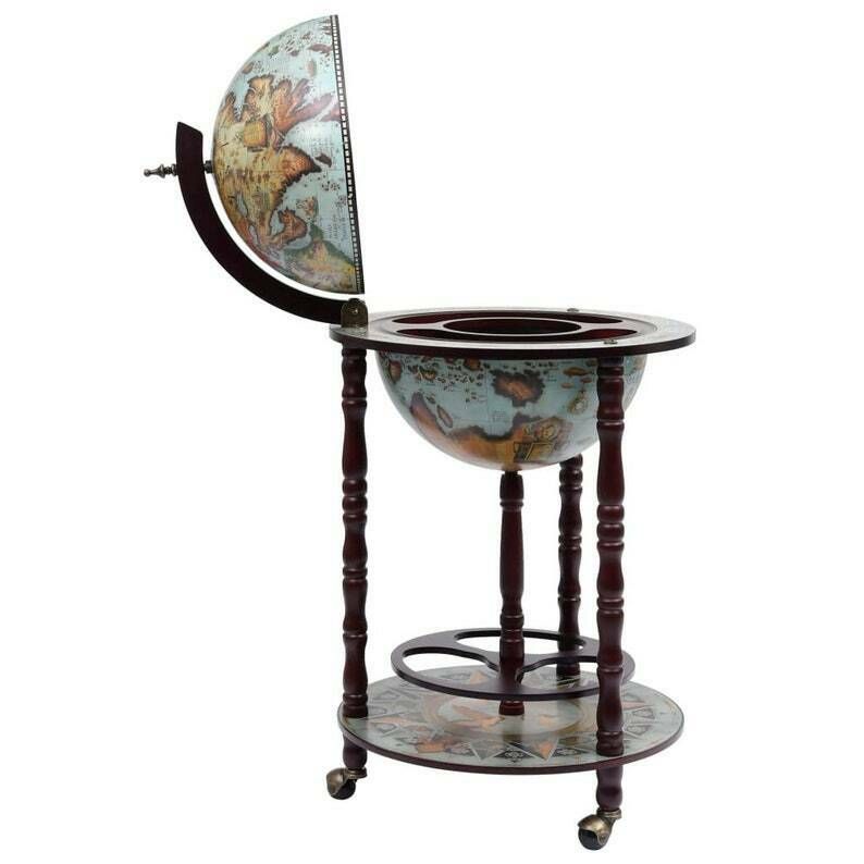 Wooden Barglobe For Drinks And Alcohols, Trolley In Shape Of Terrestrial Globe, Home Or Office Furniture photo Furniture