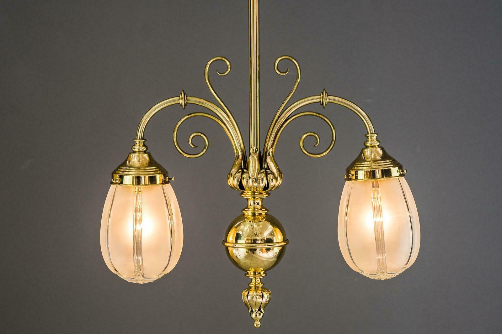 Art Deco Pendant With Original Glass Shades Vienna Around 1920s photo furniture